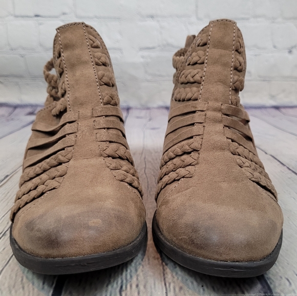 ALTAR'D STATE | braided strappy heel zip western boho ankle boot bootie - Picture 6 of 10